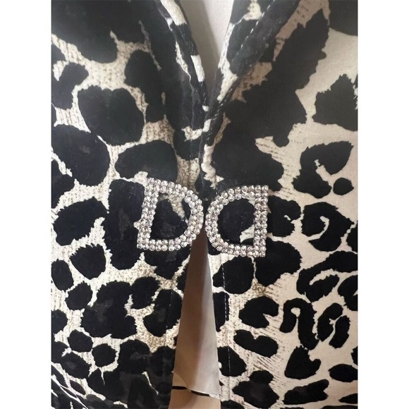 Nygard Collection Women's Size 14 Animal Print Velvet Blazer Jacket - Picture 4 of 9